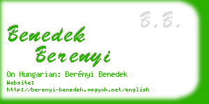 benedek berenyi business card