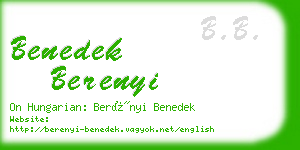 benedek berenyi business card